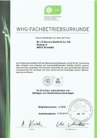 WHG-Fachbetriebsurkunde