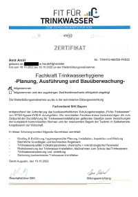 Mitarbeiterzertifikat Hell - Überwachung technischer Anlagen